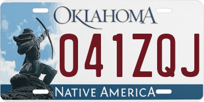 OK license plate 041ZQJ