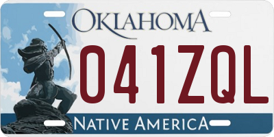 OK license plate 041ZQL