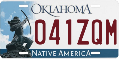 OK license plate 041ZQM