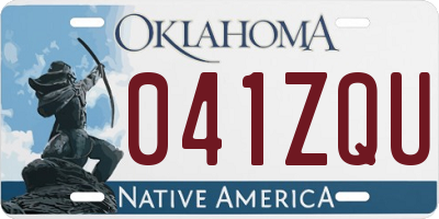 OK license plate 041ZQU