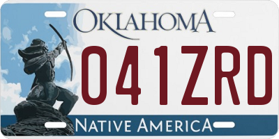 OK license plate 041ZRD