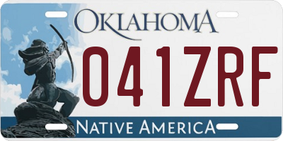 OK license plate 041ZRF