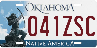 OK license plate 041ZSC