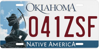 OK license plate 041ZSF