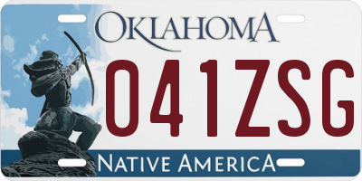 OK license plate 041ZSG