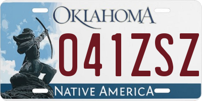 OK license plate 041ZSZ