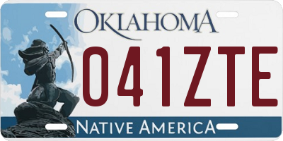 OK license plate 041ZTE
