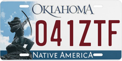 OK license plate 041ZTF