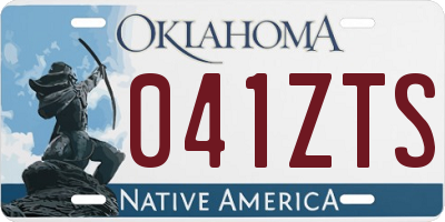 OK license plate 041ZTS