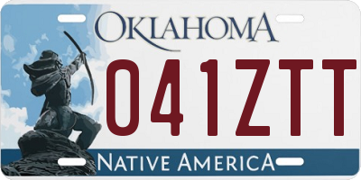 OK license plate 041ZTT