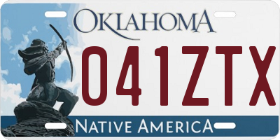 OK license plate 041ZTX