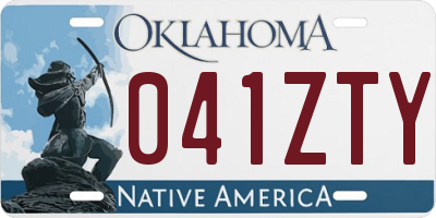 OK license plate 041ZTY