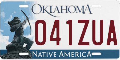 OK license plate 041ZUA