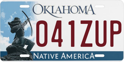 OK license plate 041ZUP