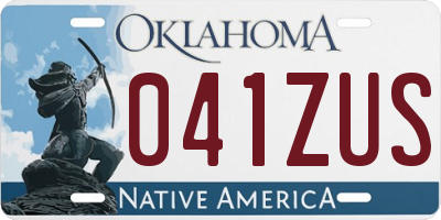 OK license plate 041ZUS