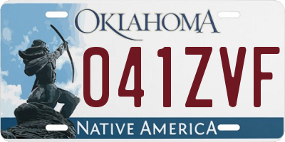 OK license plate 041ZVF