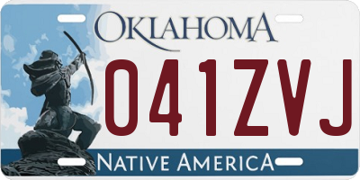 OK license plate 041ZVJ