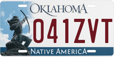 OK license plate 041ZVT