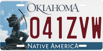 OK license plate 041ZVW