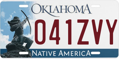 OK license plate 041ZVY