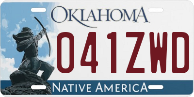 OK license plate 041ZWD
