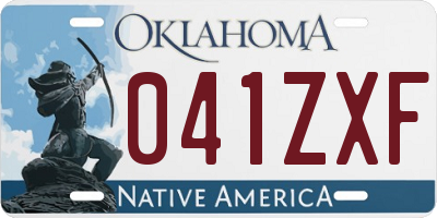 OK license plate 041ZXF