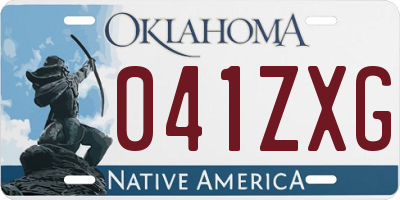 OK license plate 041ZXG