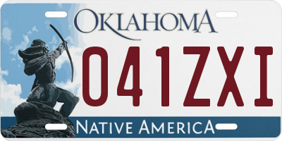 OK license plate 041ZXI