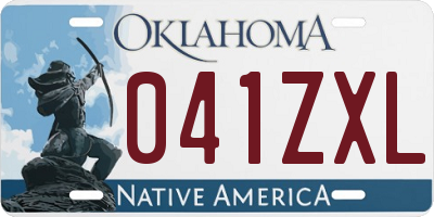 OK license plate 041ZXL