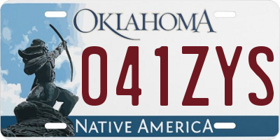 OK license plate 041ZYS