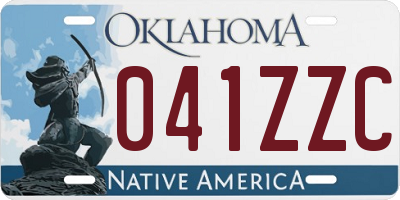 OK license plate 041ZZC