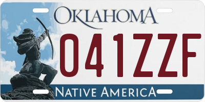 OK license plate 041ZZF