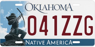 OK license plate 041ZZG