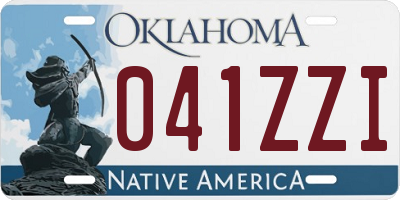 OK license plate 041ZZI