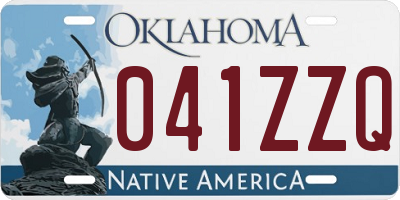 OK license plate 041ZZQ