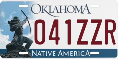 OK license plate 041ZZR