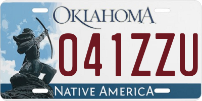 OK license plate 041ZZU