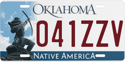 OK license plate 041ZZV