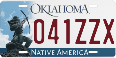 OK license plate 041ZZX