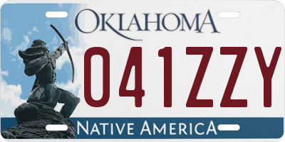 OK license plate 041ZZY