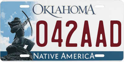 OK license plate 042AAD