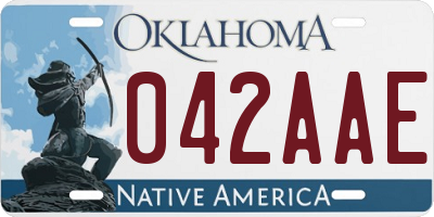 OK license plate 042AAE