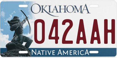 OK license plate 042AAH