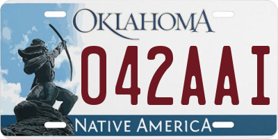 OK license plate 042AAI