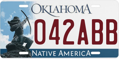 OK license plate 042ABB