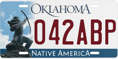 OK license plate 042ABP