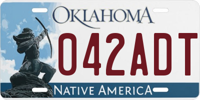 OK license plate 042ADT