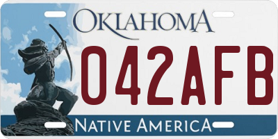 OK license plate 042AFB
