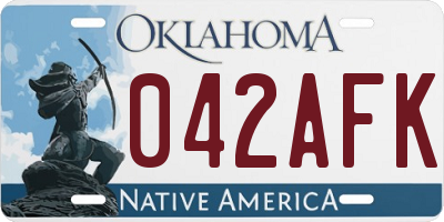 OK license plate 042AFK