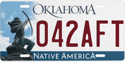 OK license plate 042AFT